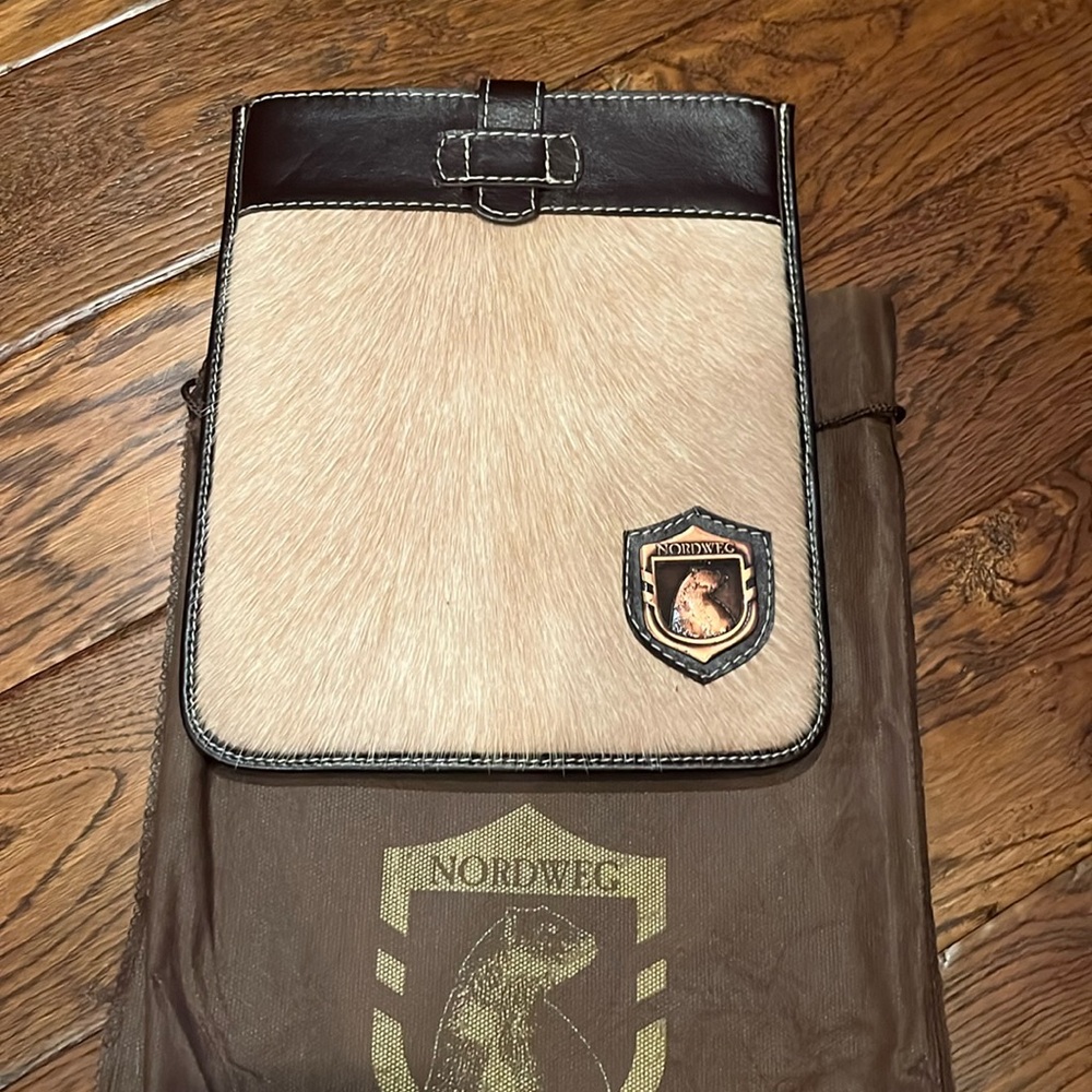 Cowhide iPad case.